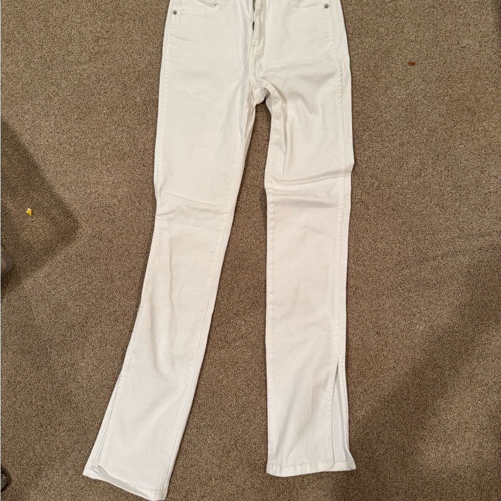 Something Navy White Straight Leg Jeans Classic Fit